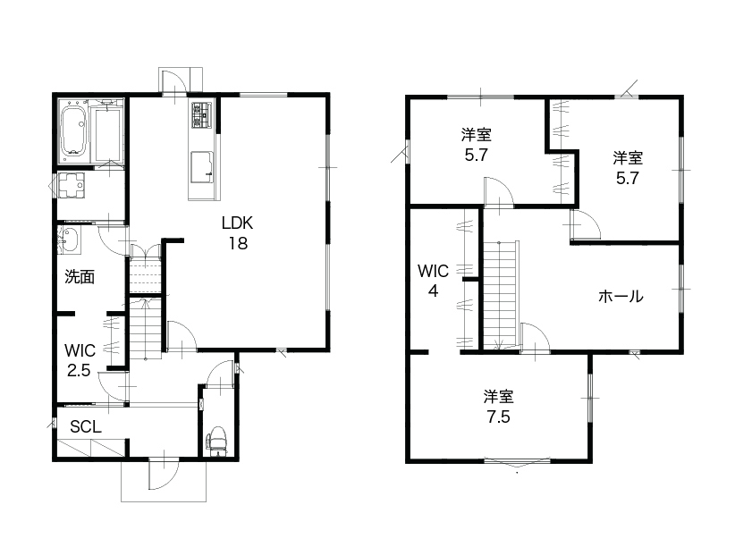 BASIC参考プラン 間取り図(1F・2F)