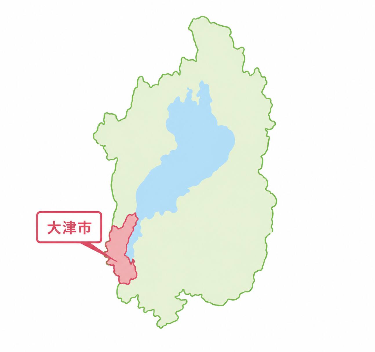 滋賀県における大津市の位置